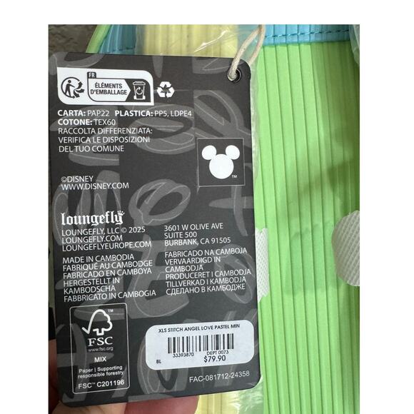 Loungefly Disney Lilo Stitch Angel Love Pastel Mini Backpack Bag NWT BoxLunch Ex - Picture 5 of 5